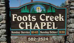 Foots Creek Chapel Sign